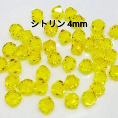 スワロフスキー　4mm  ソロバン型　#5301　シトリン　約34粒