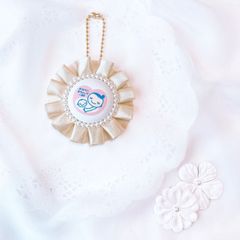 ハンドメイド　両面マタニティマーク　プリーツ　シャンパン　完成品