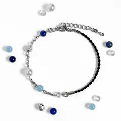 静電気防止ブレスレット｜珠ゆらの花｜アクアマリン&ソーダライト