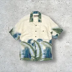 ハワイ製 USA製 90s ヴィンテージ TORI RICHARD レーヨン100% ヤシの木 ボタニカル 開襟 半袖 アロハシャツ S