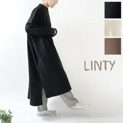 ＊【新品】【LINTY リンティー】ミニ裏毛 ワイド ワンピース (119502)レディース ロング 綿 長袖 春 秋 冬 無地 ゆったり ドロップショルダー スウェット 体型カバー ナチュラル 服 シンプル おしゃれ 卒業式 母の日