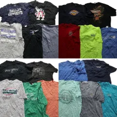 古着卸 まとめ売り カラーmix プリント 半袖Tシャツ 20枚セット (メンズ XL ) ディッキーズ カレッジ風 チームロゴ 中古 古着 MZ5336