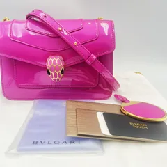 【ご褒美にも/美品】BVLGARI ブルガリ セルペンティ フォーエバー チェーンショルダーバッグ チェーンウォレット パテントレザー エナメル ピンクパープル ブルガリバッグ 当店基準真贋確認済