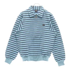 adidas (アディダス) 70-80S VINTAGE CLUB ヴィンテージ クラブタグ デサント社製 ボーダー スウェット トラックジャケット ブルー ACB-223