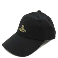 ヴィヴィアンウエストウッド Vivienne Westwood キャップ LONDON リップストップ キャップ コットン ブラック シルバー金具 黒 新品 未使用  505838803【中古】のサムネイル