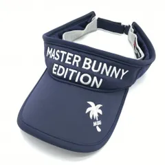 ★特価★【美品】マスターバニー サンバイザー ネイビー×白 ロゴ刺しゅう FR  ゴルフウェア MASTER BUNNY EDITION