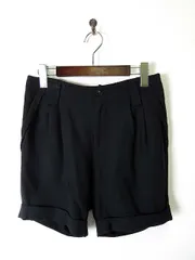 マカフィー MACPHEE トゥモローランド ショートパンツ ウール とろみ タック ロールアップ S 黒 ブラック