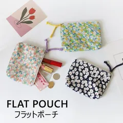 039 フラットポーチ 花柄 綿 全5色 収納ポーチ ミニポーチ ティッシュポーチ 小物ポーチ ポーチ メイク コスメ 化粧 収納 コインポーチ かわいい おしゃれ 印鑑