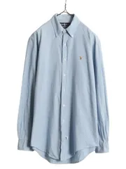 【お得なクーポン配布中!】 90s THE BIG SHIRT ラルフローレン ボタンダウン 長袖 シャンブレー シャツ メンズ L / 90年代 オールド ポロ 100% コットン 長袖シャツ BD