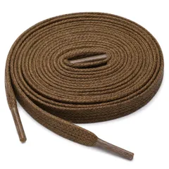 uxcell　靴紐　靴ひも　平型　平ひも　ワックス　シューレース　ブーツ用　カジュアルシューズ　男女兼用　2足　イエロー　ブラウン　60　cm