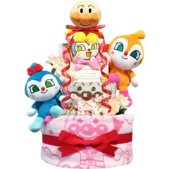 KanonBabys おむつケーキ 女の子 出産祝い 赤ちゃん 誕生日 ベビーシャワー ギフト 3段 Sサイズ anp4111 [ご出産祝い・新生児用にオススメおむつサイズＳ]
