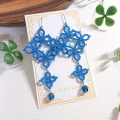 大人なアジアンピアス（イヤリング）青