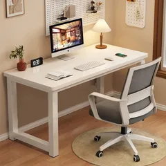【新着商品】勉強机 パソコンデスク 机 白 デスク 木製 80cm 作業台 ホームデスク 組み立て簡単 高耐荷重 頑丈 安定 化粧台（50*80*74CM）