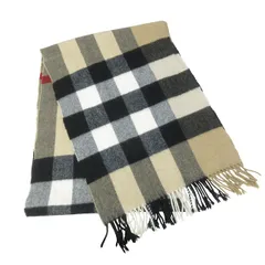 バーバリー ロンドン BURBERRY LONDON イングランド ノバチェック カシミヤマフラー ストール ユニセックス ベージュ系 IBO59