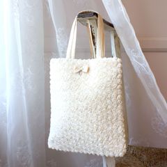 即購入可能です☆一点物☆ファンシーツイードパールバック アイボリー 