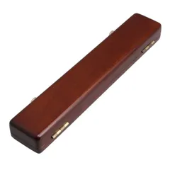 フルート頭部管ボックス 収納ケース 木管楽器アクセサリ 保存 防塵 25.5x4.6x3cm ウッド製 マルーン
