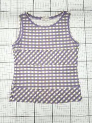 ◇ ⊂ MARC JACOBS LOOK チェック柄 ノースリーブ タンクトップ サイズ4 パープル系 マルチ レディース E  【1508060016089】