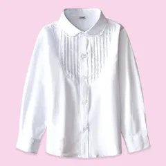 ☆ Cタイプ ☆ 120cm ☆ シャツ 子供 卒業式 入学式 春秋 shirt2118 女の子 ブラウス キッズ 長袖 襟付き シャツ 白 トップス フォーマル ジュニア スーツ インナー 子供服 子ども服 女の子 ガールズ 入学式 卒業式 きれいめ