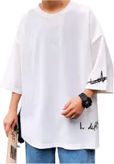 グランローバ メンズ tシャツ 半袖 夏服 七分袖 大きいサイズ 無地 速乾性 柔らかい 軽い ファッション薄手 アメカジ 厚手 白(ホワイト,  XL)