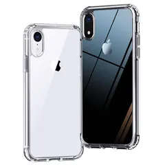 ONES HD超透明 iPhone XR ハード ケース 米軍MIL規格 超耐衝撃 エアバッグ 〔 高靭性強化PCガードボード ? 高弾性衝撃吸収TPUバンパー 〕『 画面 ・ レンズ保護、Qi充電 』 滑り止め 超軽量 持ちやすい 美しい 黄変防止 クリ 1