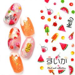 Free Shipping! Fruits: Watermelon, Watermelon Juice, Ice Cream, Strawberry, Cherry. Gel Nails, Nail Supplies, Gel Stickers, Decorative Supplies, Easy-to-Apply Gel Nail Stickers, Nail Art, Gel Nail Art, Nail Goods, Nail Studio [Nail Stickers]