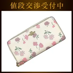 コーチ ラウンド ファスナー 長財布 ホワイト マルチカラー F1680