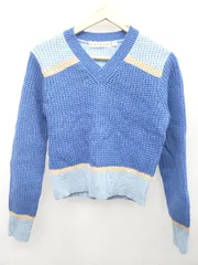 ◇ UNIQLO ユニクロ MARNI Vネック 長袖 ニット セーター サイズM ブルー ライトブルー レディース P  【1406180042691】