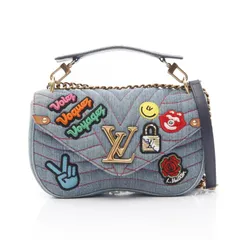 ルイ・ヴィトン LOUIS VUITTON ショルダーバッグ ニューウェーブ チェーンバッグMM パッチーズ M52566 ブルー デニム ニューウェーブ チェーンバッグMM レディース Used B