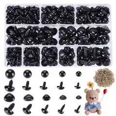 新品 PH PandaHall 10種 さし目 さし鼻 ぬいぐるみ 約224個 人形アイ ノーズ ドールメイキング 動物鼻 プラスチックノーズ 練習用 自分用 DIY ドールアイクラフト 手芸 パーツ 材料 ハンドメイド 8mm 10mm 12mm 14mm