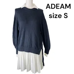 美品 アディアム ADEAM ニット ドッキング プリーツ ワンピース S、7号 レディース 中古 S5N500のサムネイル