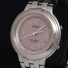 稼動 カシオ ウェーブセプター ピンク文字盤 電波ソーラー LWQ-120 レディース腕時計 OGH 2000000 NSK