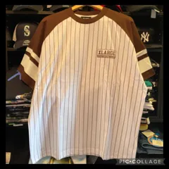 XLARGE STRIPED BASEBALL S/S TEE BROWN Lサイズ