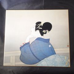 日本画 少女とポピー 約69cm x 61.5cm - メルカリ