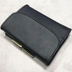 【即納】がま口二つ折り財布　シボ型押し　ブラック　PRYMホック