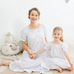 キッズ パジャマ 夏 半袖 女の子 ネグリジェ ワンピース 子供服 お姫様 白 オシャレ ルームウェア ナイトウェア 部屋着 寝巻き カジュアル