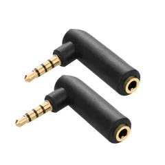 【在庫処分】ステレオミニプラグ 2個セット L字型3.5mm 4極 3.5mm L型変換コネクタ 90度 Borsuer ミニジャック イヤホン接続 角度変換コネクタ 金メッキ