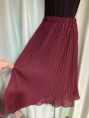 836.earth music&ecologyボルドーのガーゼプリーツスカート⭐︎