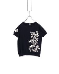 KEITA MARUYAMA　ケイタマルヤマ　花柄刺繍半袖ニット
