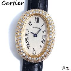【ダイヤベゼル】カルティエ ミニベニュワール 極美品 OH済み K18YG レディース 時計 腕時計 中古 イエローゴールド【送料無料】