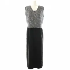 ナチュラルビューティーベーシック NATURAL BEAUTY BASIC 24AW 2点セット テープヤーンニットベスト キャミソールワンピース M グレー ブラック /DO ■OS