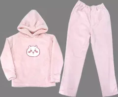 【中古】衣料雑貨 ちいかわ マシュマロフィールラウンジセット(長袖) ピンク レディースLサイズ 「ちいかわ なんか小さくてかわいいやつ×GU」