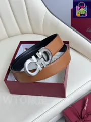 【今日WTO】Ferragamo ダブル面使用 本革ベルト-1-EFT05