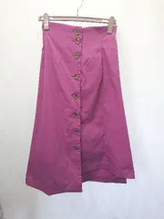 ◇ Θ 31 Sons de mode フロントボタン ロング丈 フレア スカート サイズ38 パープル レディース E  【1410230007615】