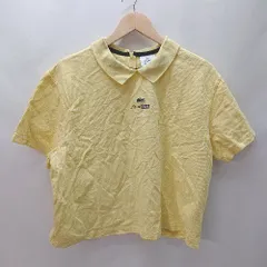 ◇ LACOSTE ラコステ テニス ゴルフ スポーツ ゆったり 鹿の子 夏 半袖 ポロシャツ サイズ38 イエロー レディース E  【1402200028997】