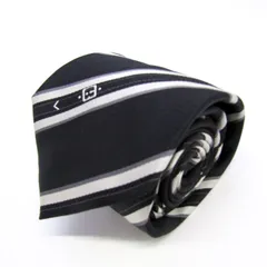 ロベルタ・ディ・カメリーノ ブランド ネクタイ シルク ストライプ柄 PO メンズ ブラック Roberta di Camerino 【中古】