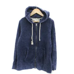 ナイスクラップ NICE CLAUP LIVI it リヴィ イット パーカー ジャケット ミドル丈 パイル地 F 青 ブルー /SM3のサムネイル