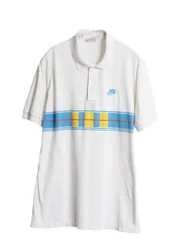【お得なクーポン配布中!】 90s ナイキ ボーダー 半袖 ポロシャツ メンズ L / オールド 初期 銀タグ 半袖シャツ スウッシュ スムース コットン ストレッチ カットソー
