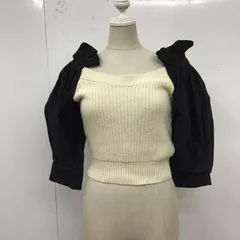 ZARA ザラ ニット、セーター 七分袖 6771/036/070 コントラストディティール オフショルダーニットプルオーバー