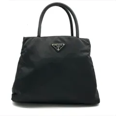 良品 PRADA プラダ 三角ロゴ プレート ナイロン テスート ハンド トート バッグ ブラック レディース k5131