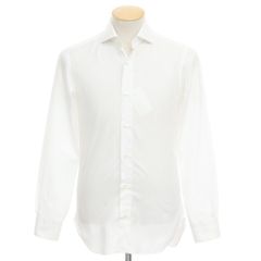 【中古】バルバ BARBA ツイルコットン ワイドカラー ドレスシャツ ホワイト【サイズ37】【メンズ】